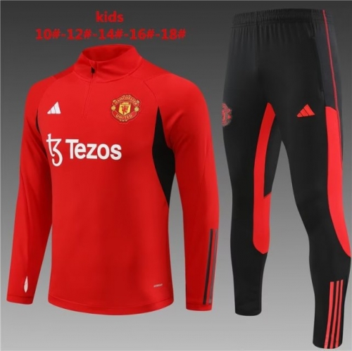 Kids 2023/24 Manchester United Red Kids/Youth Thailand Tracksuit Uniform-801/815