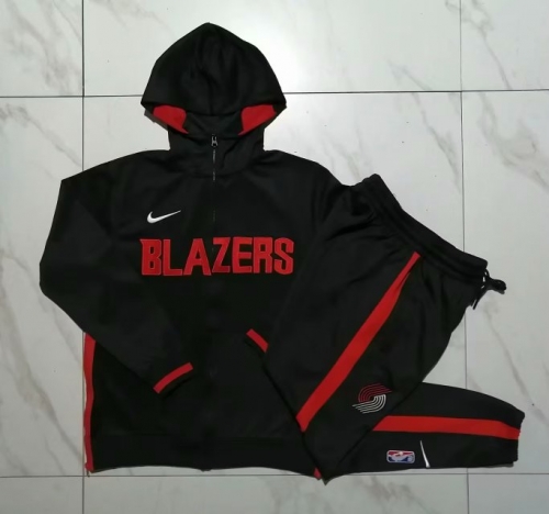 2023/24 NBA Portland Trail Blazers Black Soccer Jacket Top With Hat-815