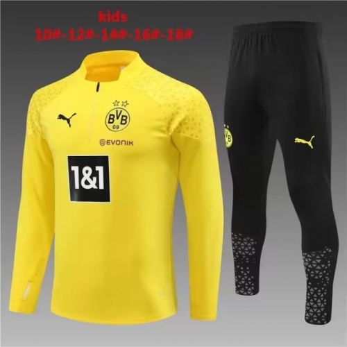 2023/24 Borussia Dortmund Yellow Kids/Youth Soccer Tracksuit Uniform-801