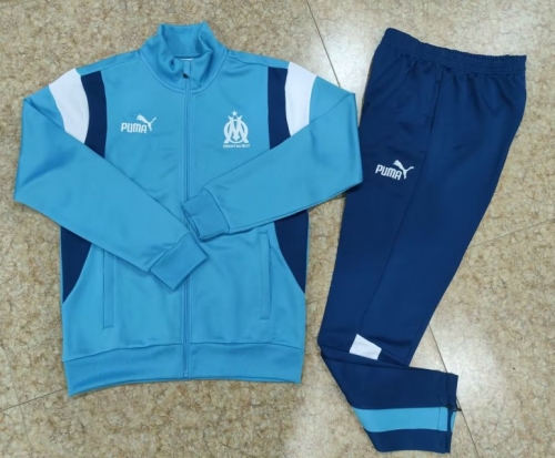 2023/24Olympique Marseille Light Blue Jacket Uniform-801/GDP