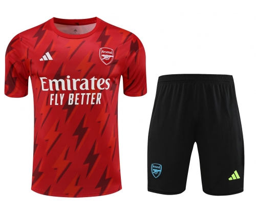 2023/24 Arsenal Red Shorts-Sleeve Thailand Soccer Uniform-418