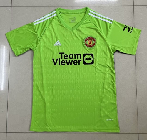 2023/24 Manited United Goalkepeer Green Thailand Soccer Jersey AAA-407