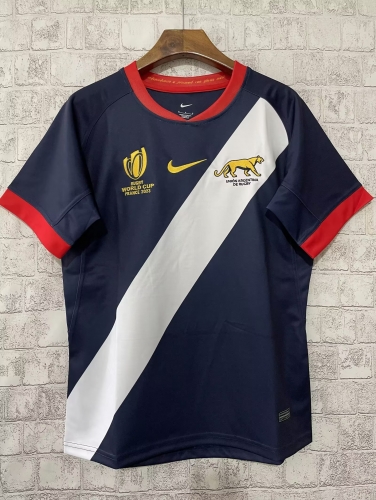 2023 World Cup Argentina Away Black Thailand Rugby Shirts-805