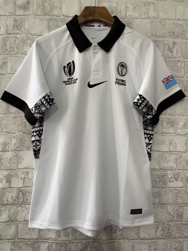 2023-24 World Cup Fiji Home White Thailand Rugby Shirts-805