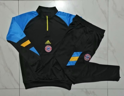 2023/24 Bayern München Black Thailand Soccer Tracksuit Uniform-815