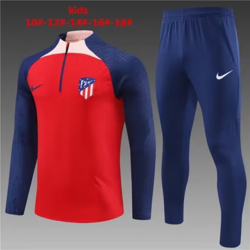 Player Version 2023/24 Atletico Madrid Red Kids/Youth Soccer Tracksuit Uniform-801