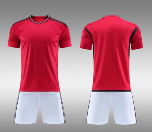 Customize 2023/24 Manchester City Home Red Soccer Uniform-DN