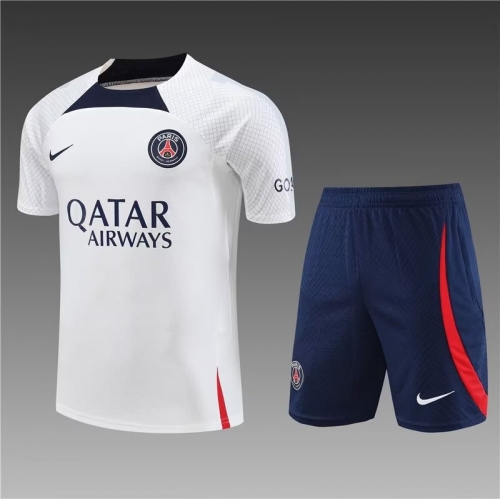 2023/24 Paris SG White Shorts-Sleeve Thailand Soccer Uniform-801