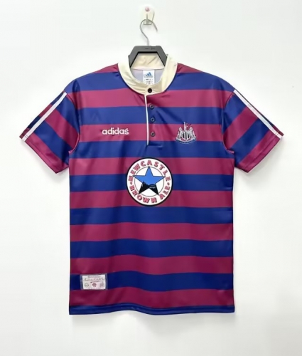 1995-1997 Retro Version Newcastle United Away Red & Blue Thailand Soccer Jersey AAA-311/503/313