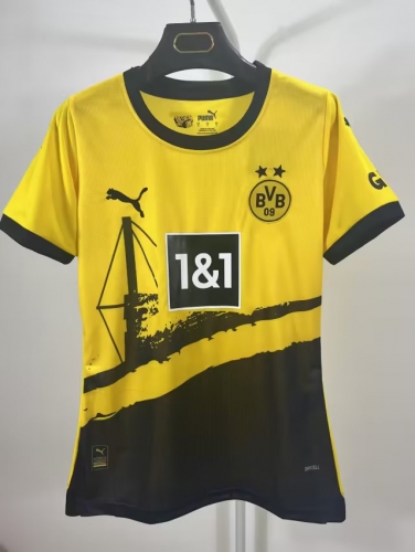 2023/24 Borussia Dortmund Home Yellow Thailand Women Soccer Jersey AAA-SH