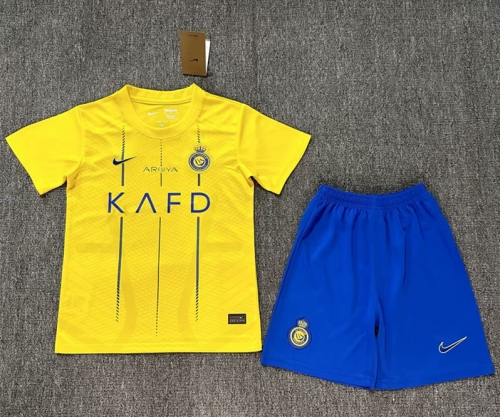 Kids 2023/24 Al-Nassr FC Home Yellow Kids/Youth Soccer Uniform-2149/507/522