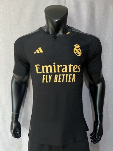 Player Version 2023-24 Real Madrid 2rd Away Black Thailand Soccer Jersey AAA-MY/308