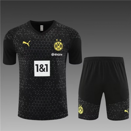 2023/24 Borussia Dortmund Black Shorts-SleeveThailand Soccer Tracksuit Uniform-801/815