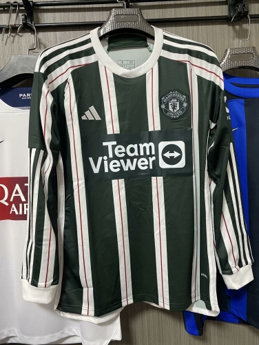 2023/24 Manchester United Away Green Thailand LS Soccer Jeesey AAA-410