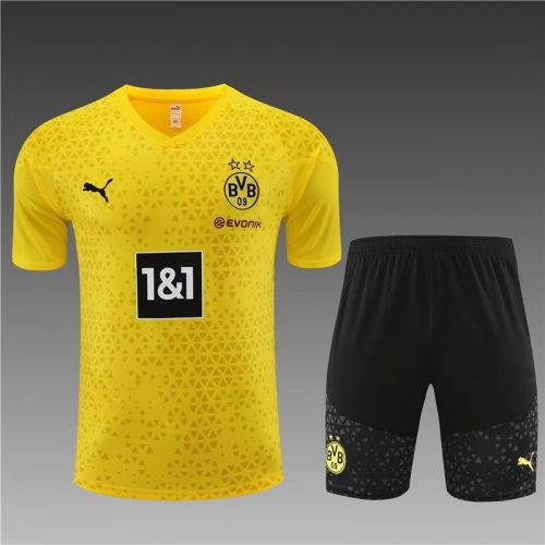 2023/24 Borussia Dortmund Yellow Shorts-SleeveThailand Soccer Tracksuit Uniform-801/815