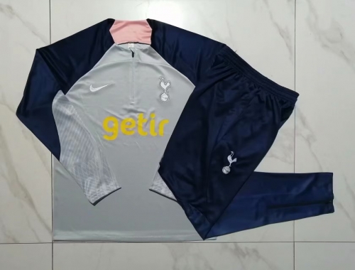 2023/24 Tottenham Hotspur Light Gray Thailand Soccer Tracksuit Uniform-815