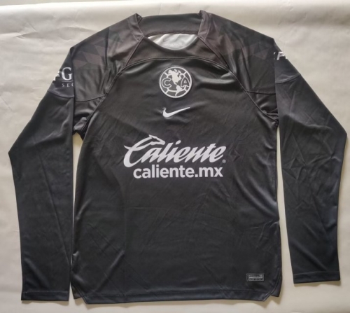 2023/24 Club America Goalkeeper Black LS Thailand Soccer Jersey AAA-912