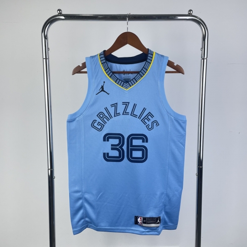 21 Season Feiren Limited Version Memphis Grizzlies NBA Light Blue #36 Jersey-311