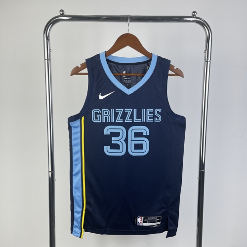 2023 Season Memphis Grizzlies NBA Away Blue #36 Jersey-311
