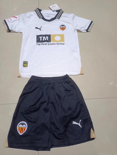 Kids 2023/24 Valencia Home White Kids/Youth Soccer Uniform-507