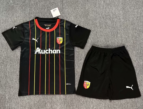 kids 2023/24 RC Lens Away Black Kids/Youth Soccer Uniform AAA-522