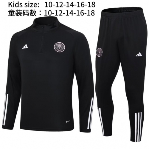 Without Adv Kids 2023/24 Inter Miami CF Black Kids/Youth Thailand Soccer Tracksuit Uniform-411