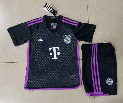 Kids 2023/24 Bayern München Away Black Kids/Youth Soccer Uniform-507