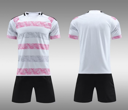 Customize 2023/24 Juventus FC Away Pink & White Soccer Uniform-DN