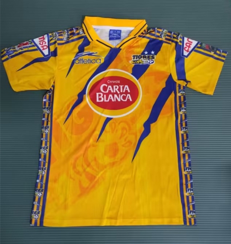 97-98 Retro Verison Tigre UANL Home Yellow Thailand Soccer Jersey AAA-2041/410/311