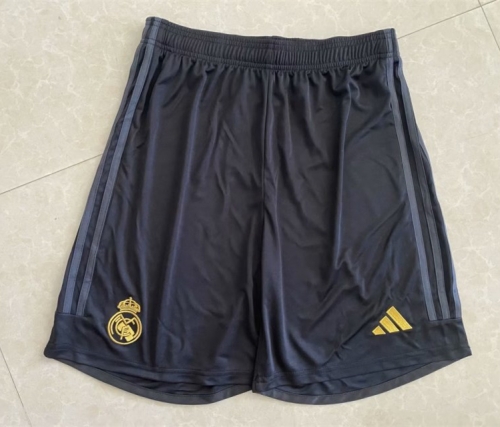 2023/24 Real Madrid 2nd Away Black Thailand Soccer Training Shorts-315/703