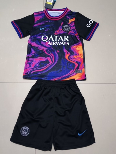 Kids 2023/24 Special Version Paris SG Black & Blue Kids/Youth Soccer Uniform-507/123