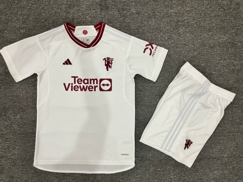 2023/24 Man United 2nd Away White Soccer Uniform-36/516