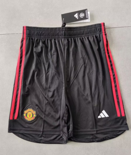 2023/24 Manchester United Black Soccer Shorts-509