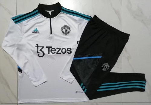 2023/24 Manchester United White Thailand Tracksuit Uniform-815