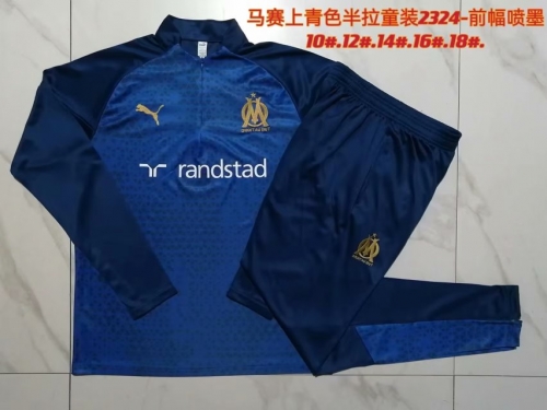 2023/24 Olympique Marseille Royal Blue Kids/Youth Jacket Uniform-815