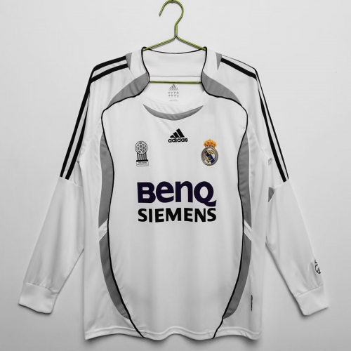 2006-2007 Retro Version Real Madrid Home White LS Thailand Soccer Jersey AAA-710/601