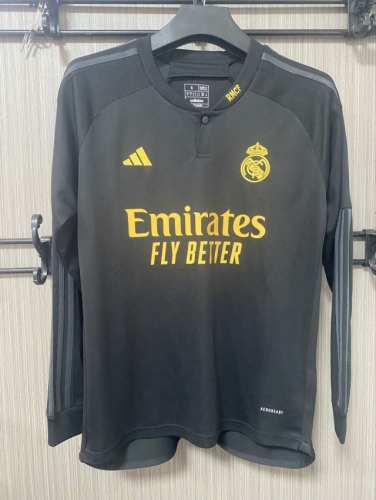 2023/24 Real Madrid 2nd Away Black LS Thailand Soccer Jersey AAA-410