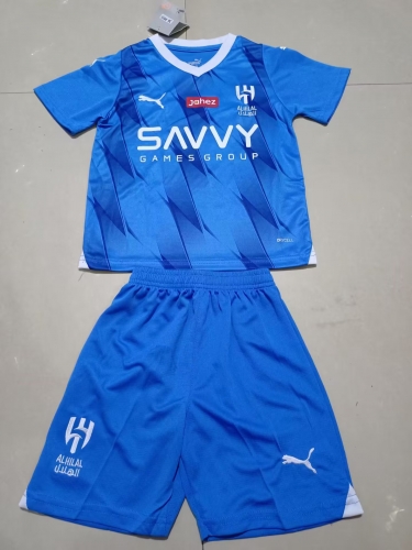 Kids 2023/24 Al-Hilal Saudi Home Blue Kids/Youth Soccer Uniform-507/123/A