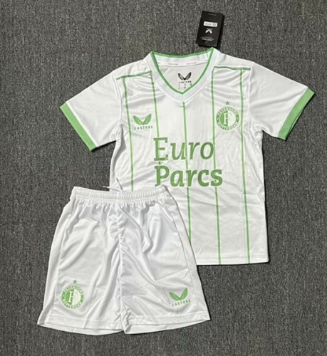 Kids 2023/24 Feyenoord Rotterdam White Kids Soccer Uniform-516