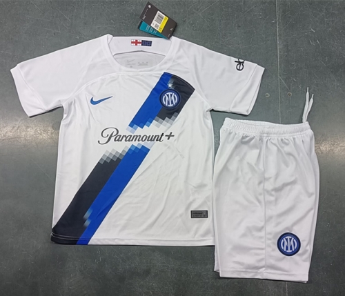 2023/24 Inter Milan Away White Kids/Youth Soccer Uniform-123