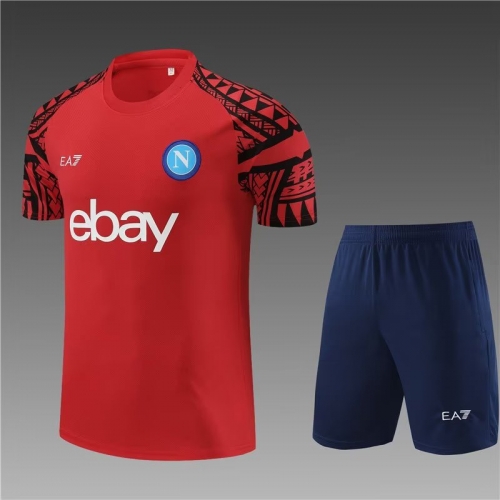 2023/24 Napoli Red Shorts-Sleeve Thailand Soccer Tracksuit Unifrom-801