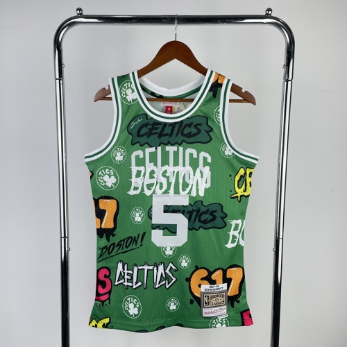 MN Hot Press SW Retro 85-86 NBA Boston Celtics Green #5 Jersey-311