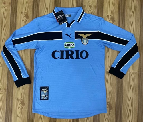 98 Retro Version S.S. Lazio Away Blue LS Thailand Soccer Jersey AAA-601