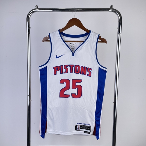2023 Season NBA Detroit Pistons White #25 Jersey-311