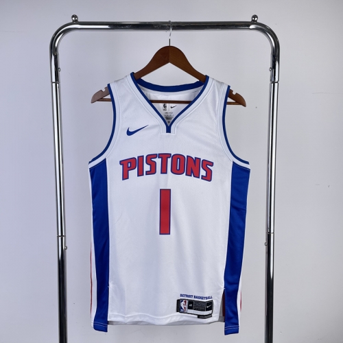 2023 Season NBA Detroit Pistons White #1 Jersey-311