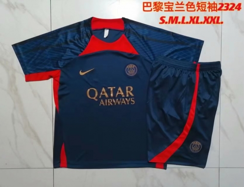 2023/24 Paris SG Royal Blue Shorts-Sleeve Thailand Soccer Uniform-815