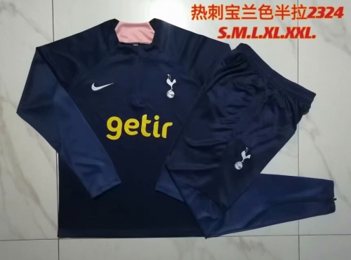 2023/24 Tottenham Hotspur Royal Blue Thailand Soccer Tracksuit Uniform-815