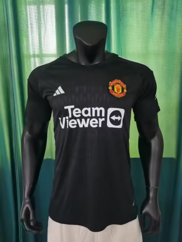 2023/24 Manited United Goalkepeer Black Thailand Soccer Jersey AAA-407