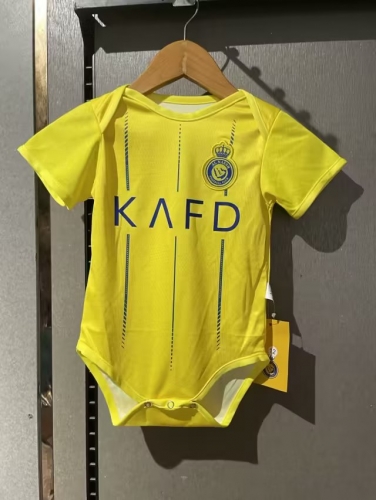 (Size 9-12) Kids 2023/24 Al-Nassr FC Home Yellow Baby Soccer Uniform-308