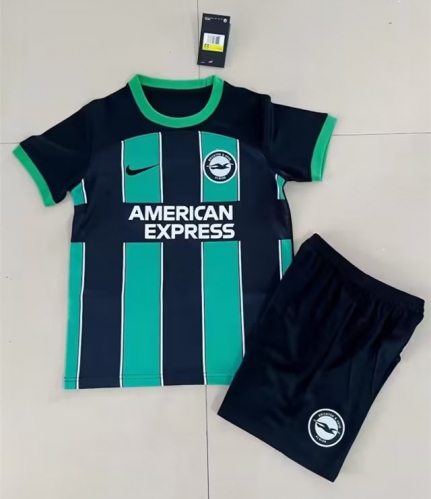 2023/24 Brighton & Hove Albion Away Black Kids/Youth Soccer Uniform-PF